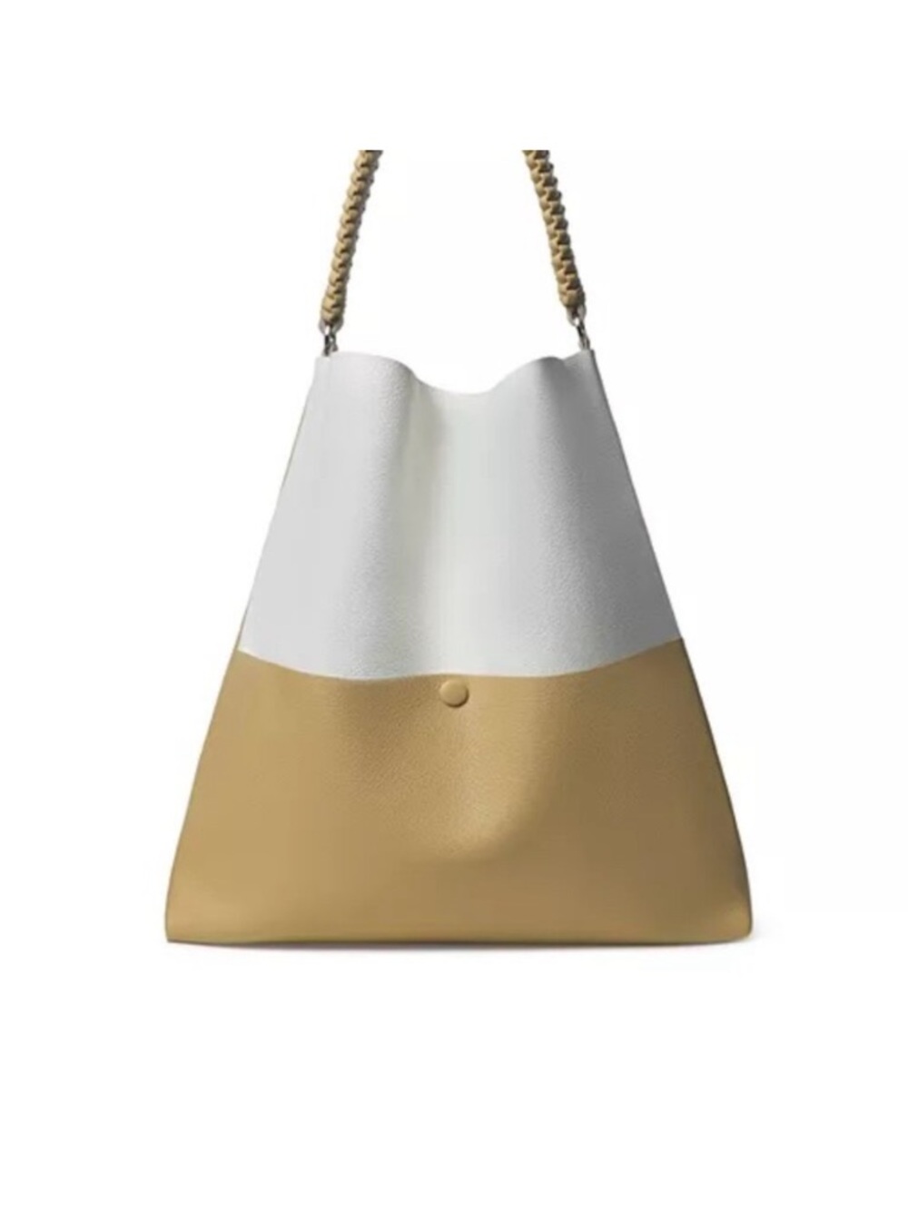 Two-Tone White and Tan Women’s Shoulder Bag